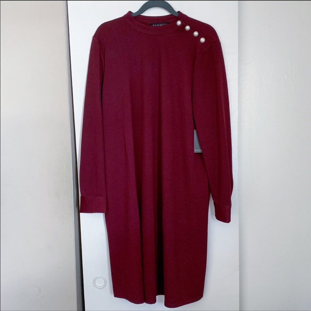 Eloquii maroon shift dress